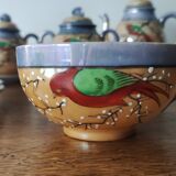 Bird tea service in winter