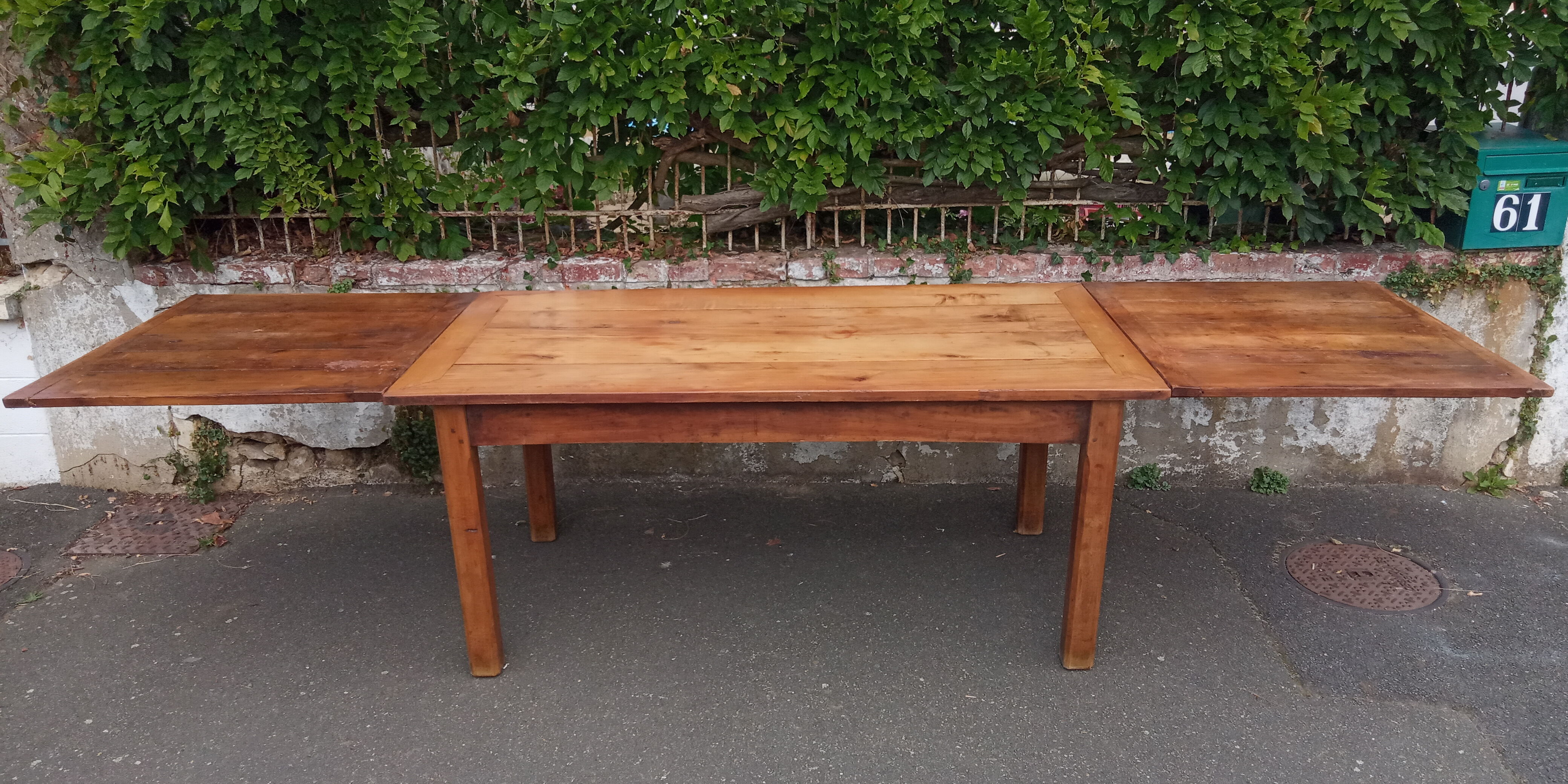 Elm farmhouse table with extensions 6/12 people
