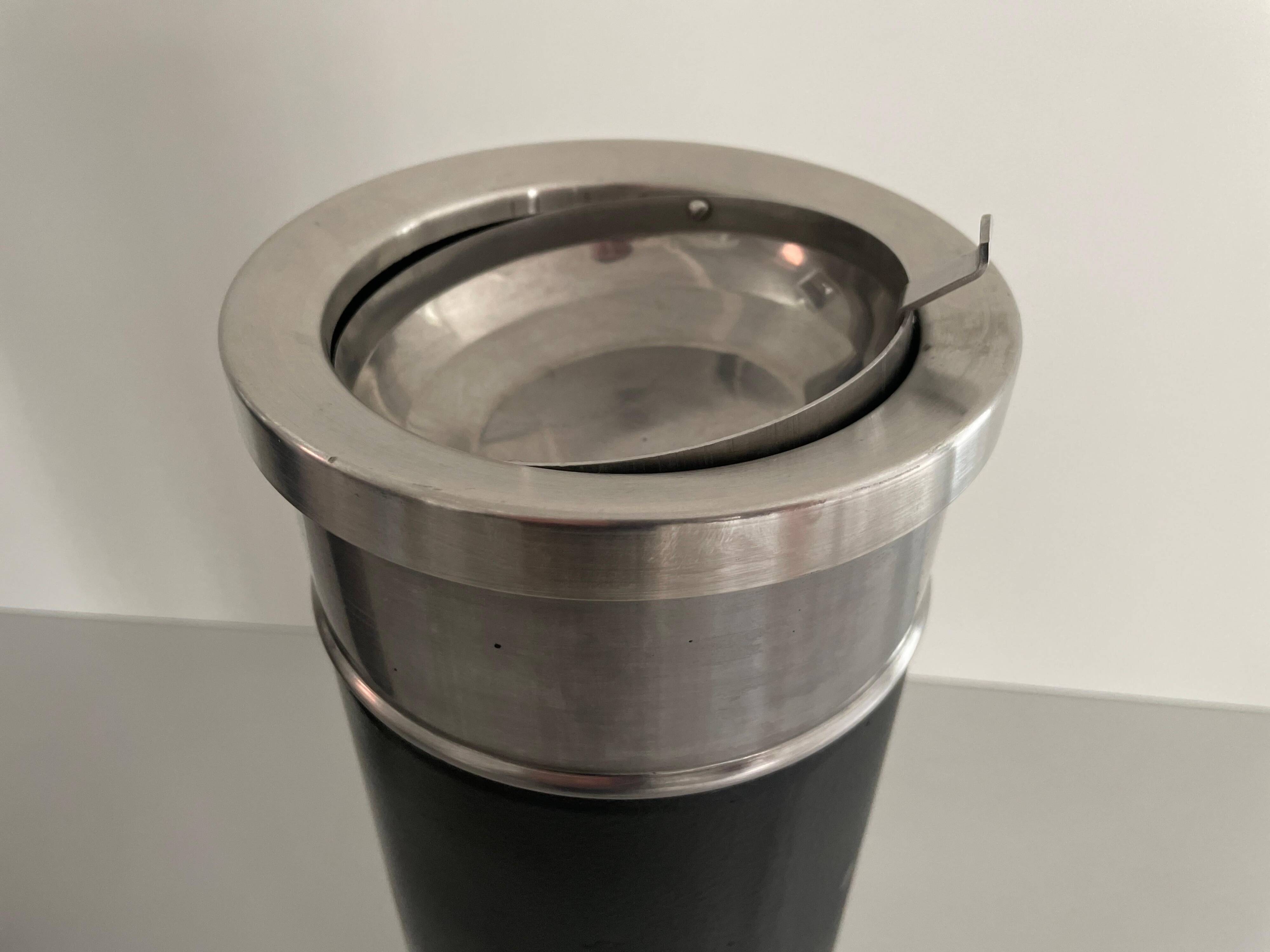 Set of 2 chrome floor ashtrays, 1960s, Germany