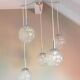Suspension cascade with five globes and chrome metal / vintag years 60-70