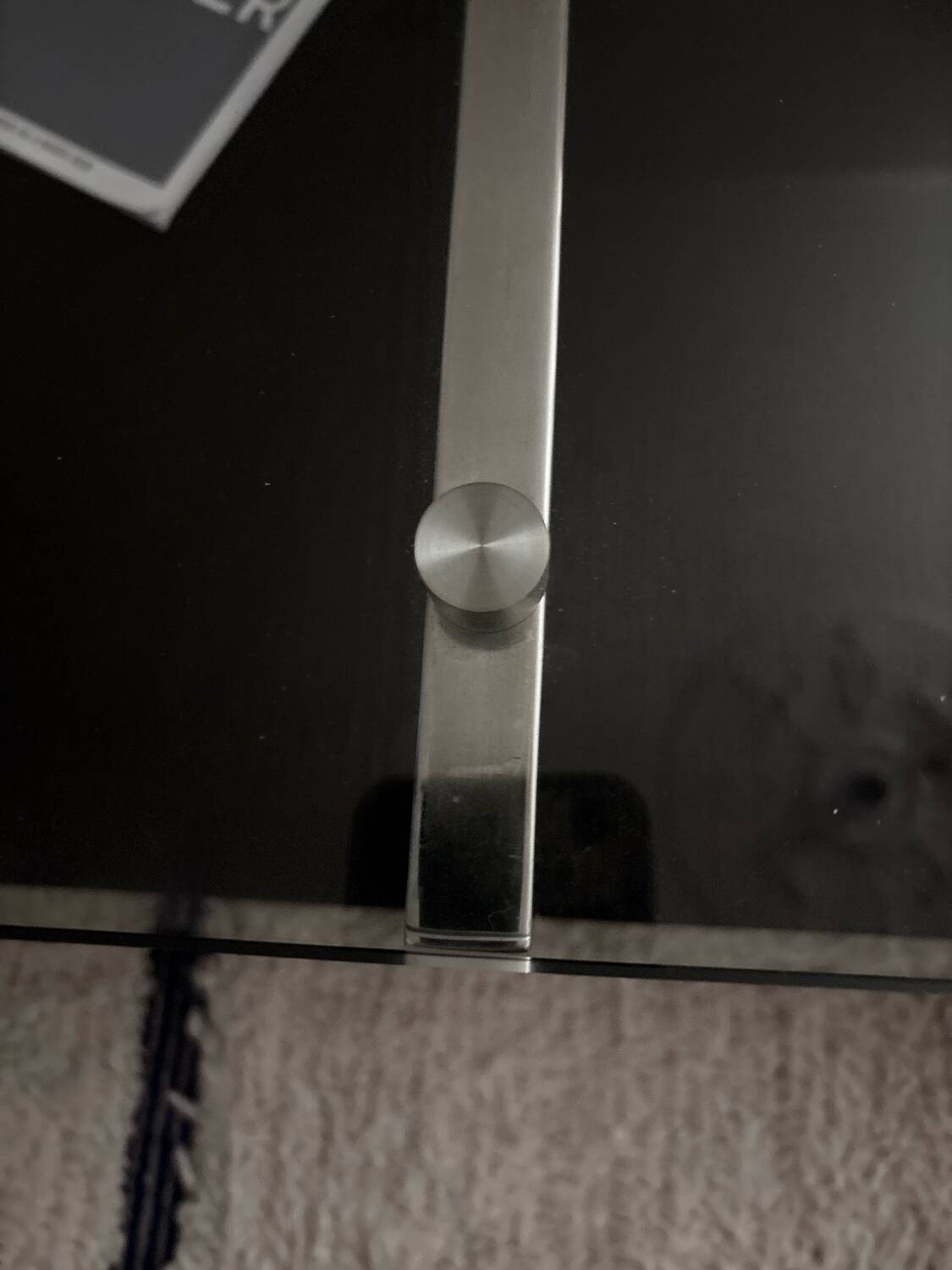 Glass and chrome metal coffee table