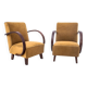 Fauteuils Art Déco, conçus par J. Halabala, République tchèque, années 1930.