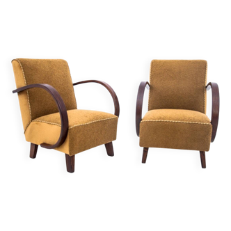 Fauteuils Art Déco, conçus par J. Halabala, République tchèque, années 1930.
