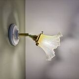Vintage tulip wall light in iridescent glass