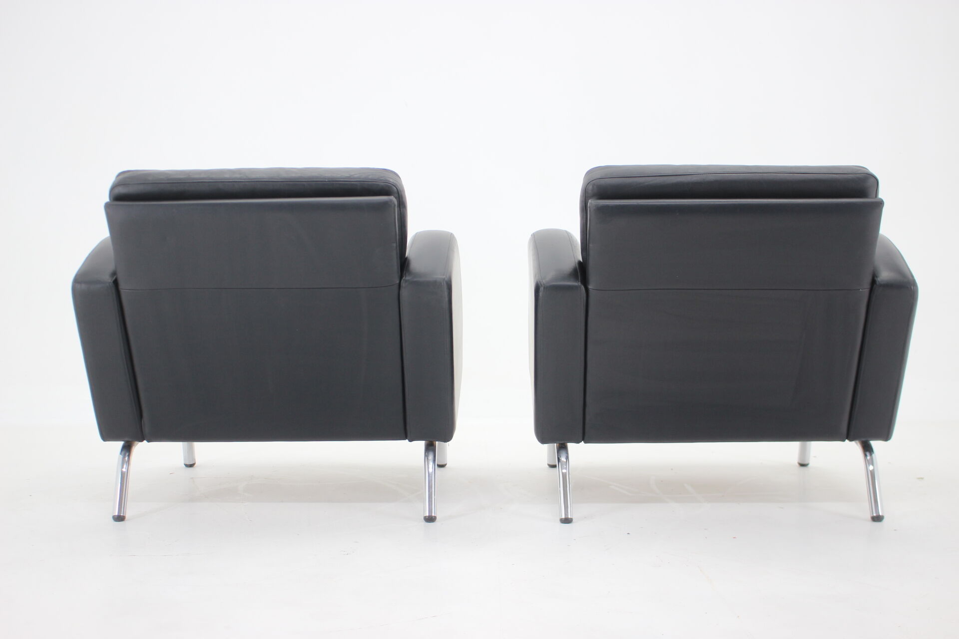 1970s  Pair Of Leather Armchairs ,Czechoslovakia