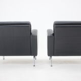 1970s  Pair Of Leather Armchairs ,Czechoslovakia