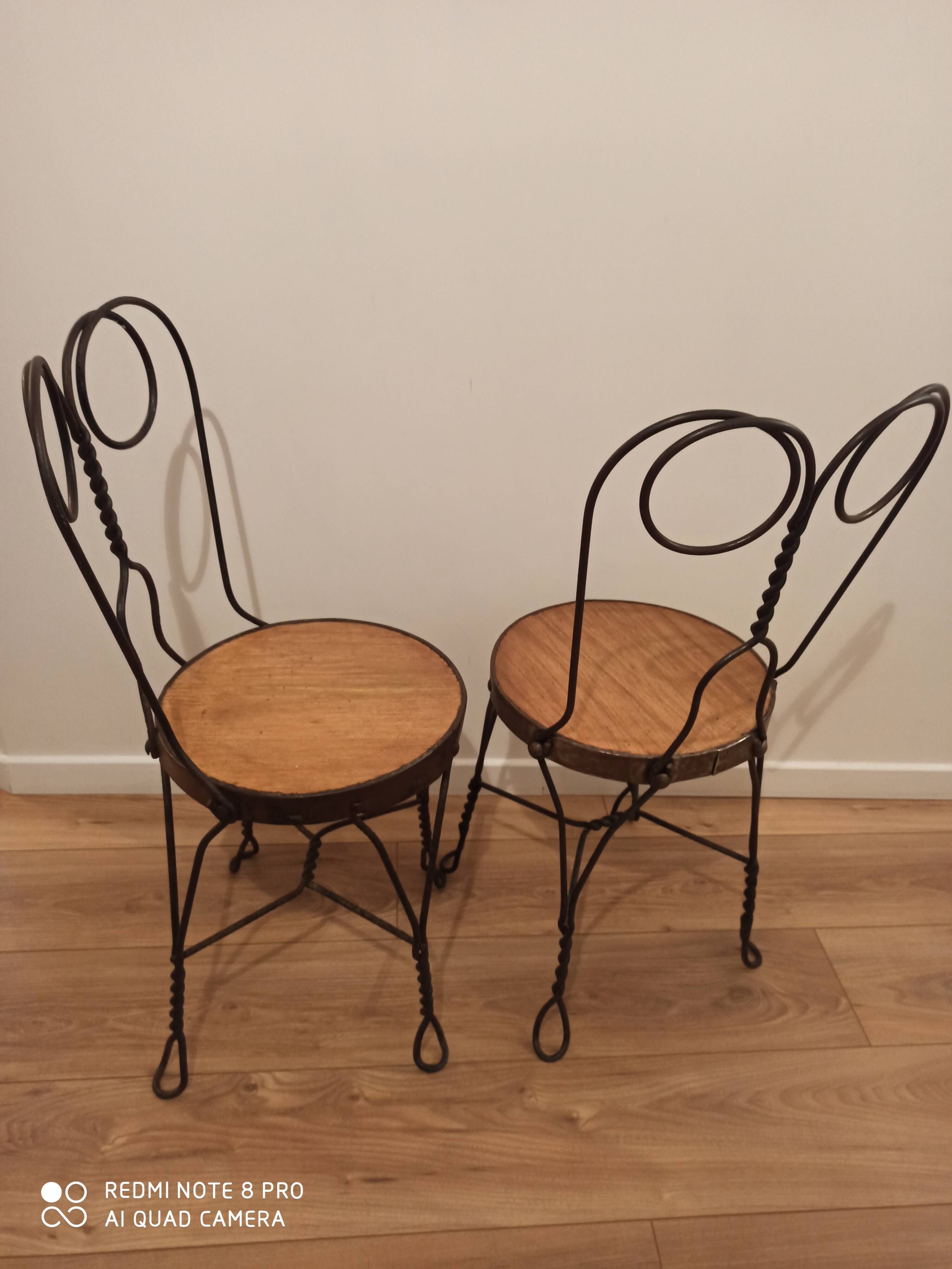 Pair of vintage chairs in wood and metal