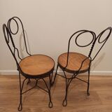 Pair of vintage chairs in wood and metal