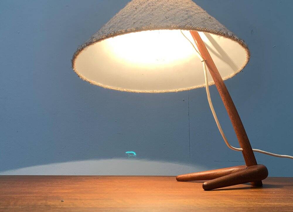 Mid-century Dornstab table lamp in teak by A. Pöll for Kalmar