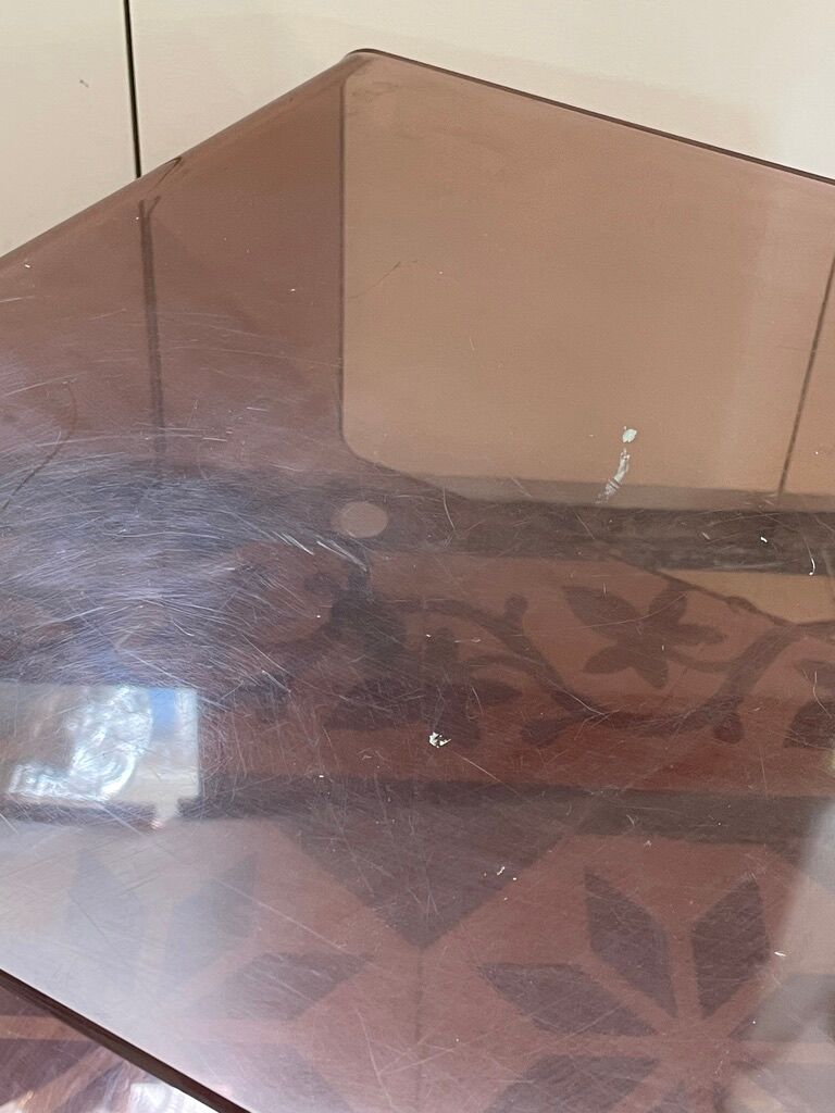 smoked plexi coffee table