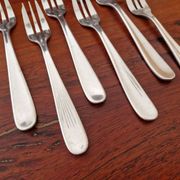 Christofle - Set of 6 Dax model cake forks in silver-plated metal