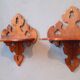 Pair of shelves late nineteenth century in solid walnut style Gothic