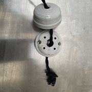 Lot 3 old vintage molded glass pendant lamps