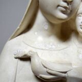 Bust of the Virgin and Child, waxed plaster, old art deco style, PP Deposited