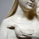 Bust of the Virgin and Child, waxed plaster, old art deco style, PP Deposited