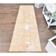 1960s orange geometric Turkish hand-knotted runner 91x330