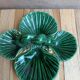Vintage ceramic server in green with shell design, Vallauris style.