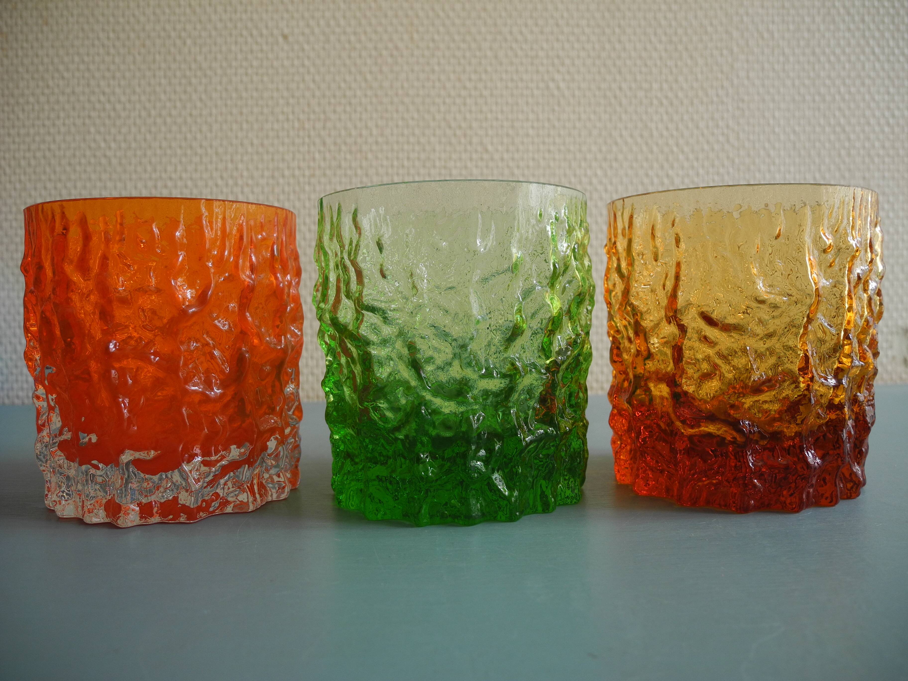 6 vintage whisky glasses Geoffrey Baxter Whitefriars