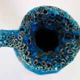 Large Fat Lava enamel vase by Charles Cart, Sea Foam, 1960
