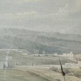 Old orientalist painting, Sebastia, after David Roberts 20th century