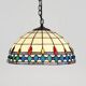 Lampe suspendue en verre teinté de style Tiffany