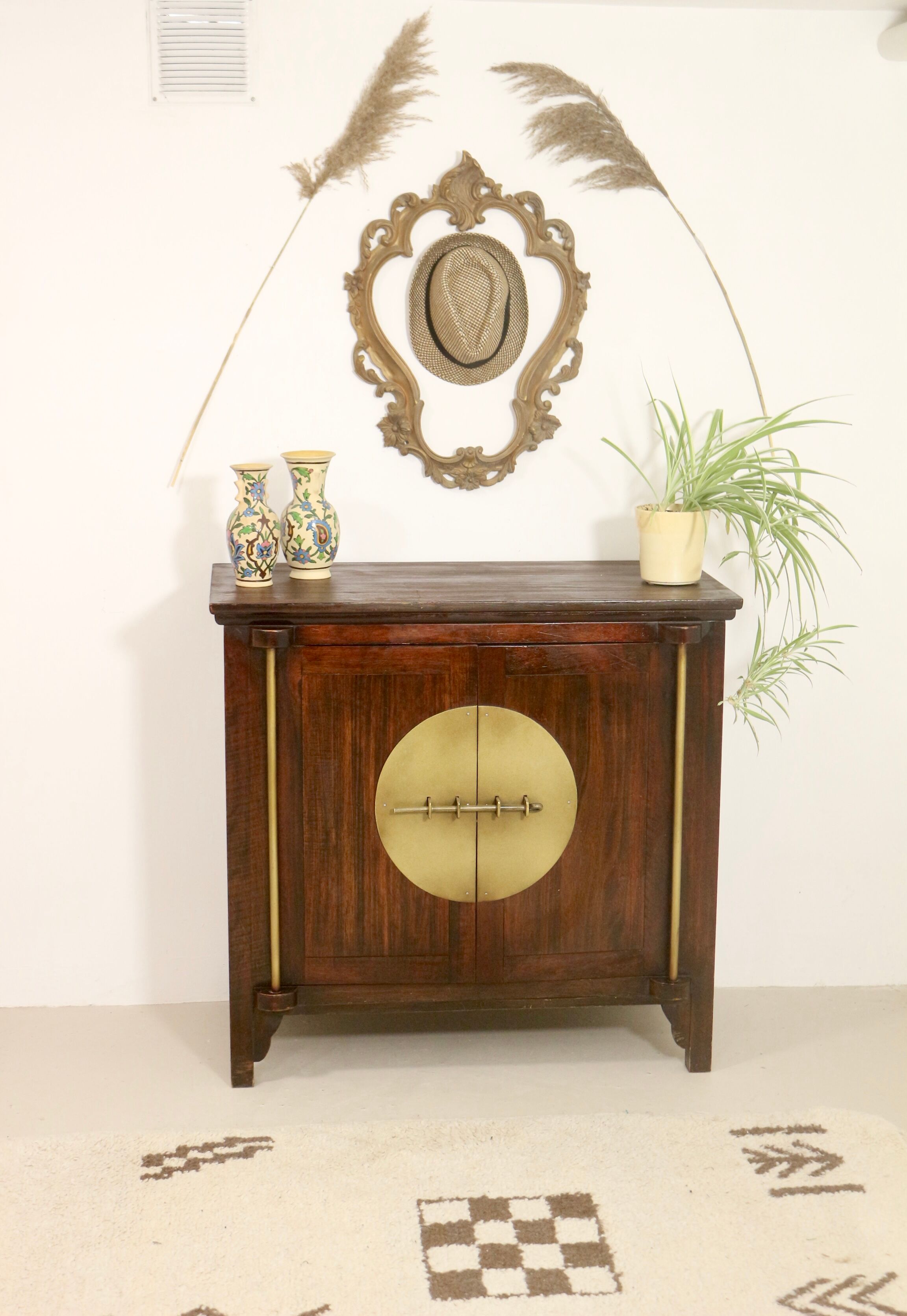 Antique buffet with swing doors Asian design