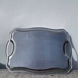 Rectangular silver metal tray 1970