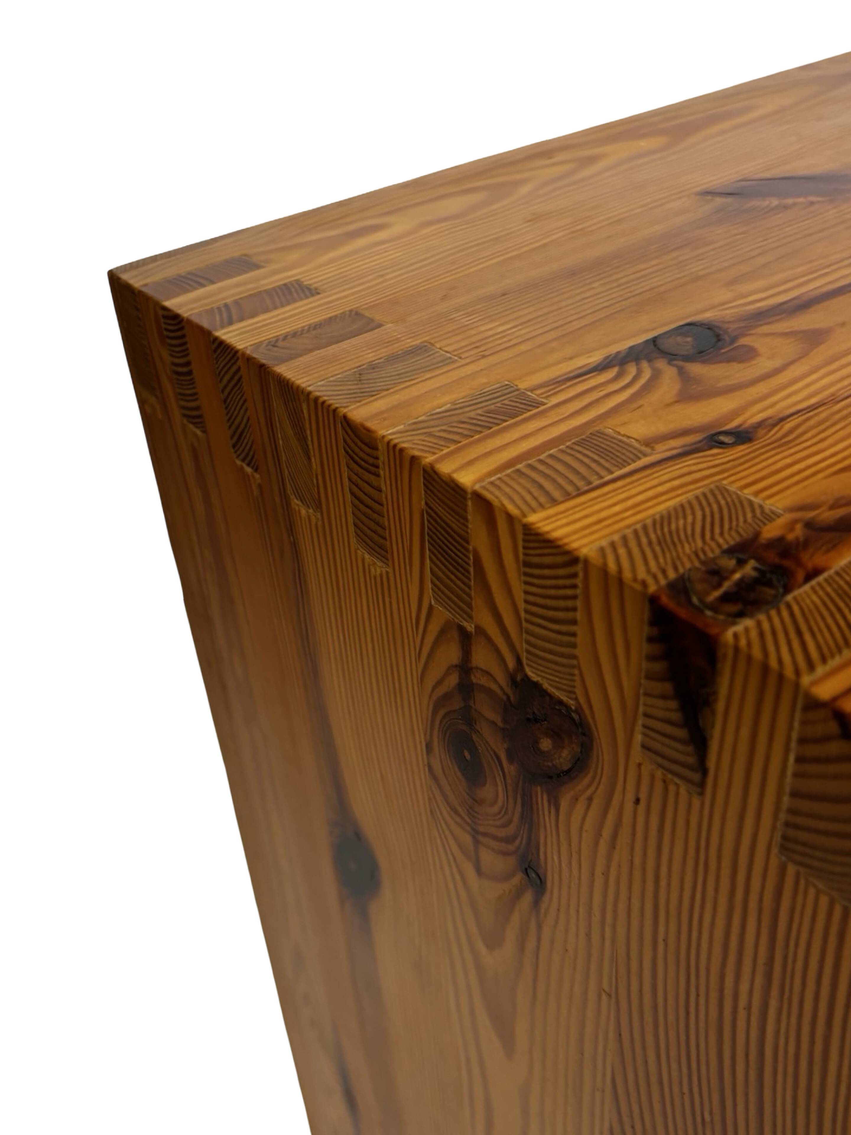 Table d'appoint vintage Ate Van Apeldoorn, pin, années 1970