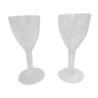 2 verres à vin en cristal de St Louis