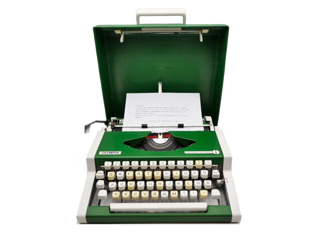 Machine à écrire olympia traveller de luxe vert anglais révisée ruban neuf