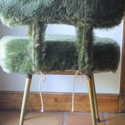 Chair armchair moumoute green pelfran (label) feet gold metal