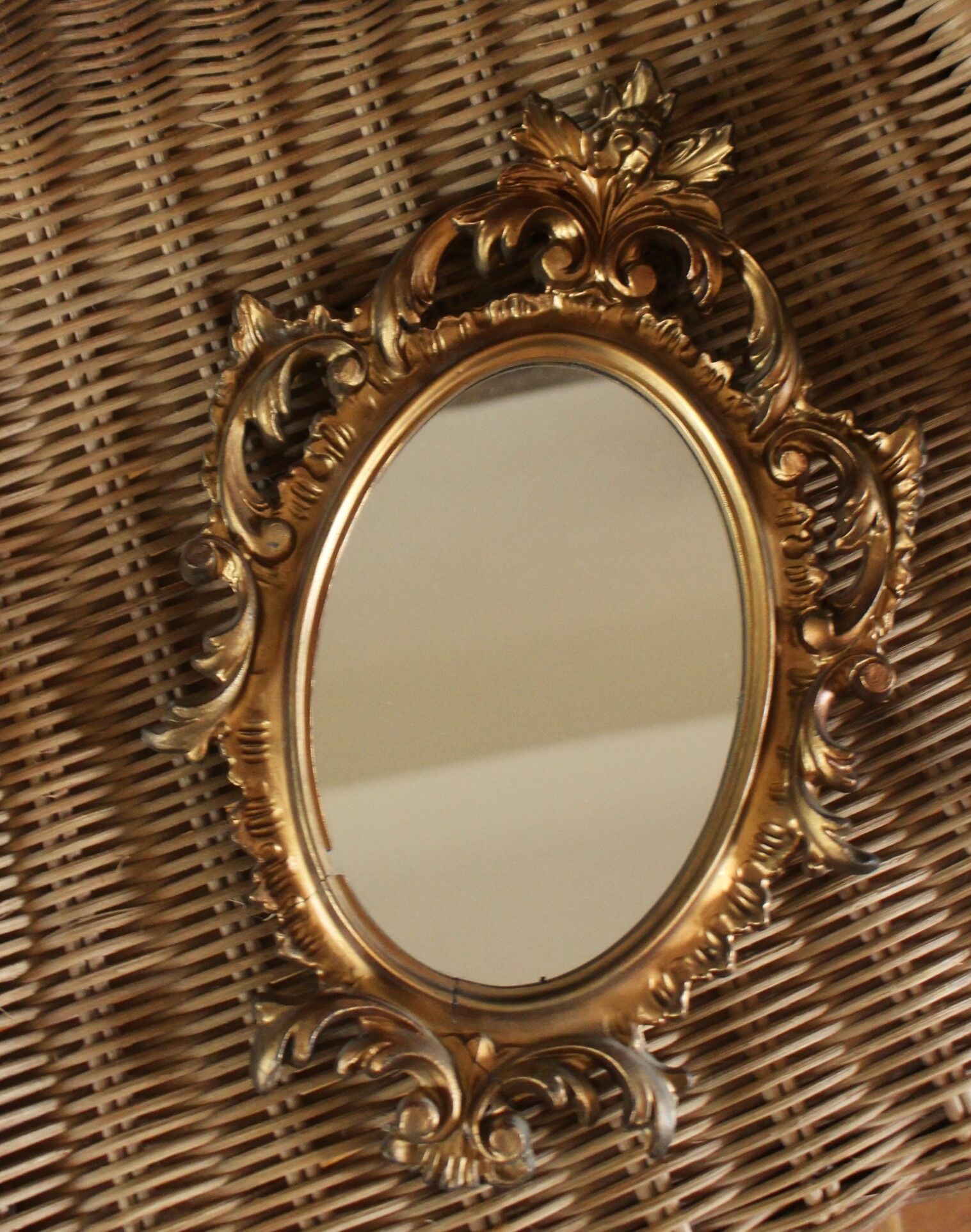 Mirror gilded wood worked vintage