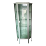 Painted metal ophthalmologist's corner display case, early 20th century