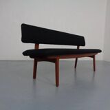 Large teak bench by Aksel Bender Madsen & Ejnar Larsen for Næstved Møbler, Denmark, 1950s.