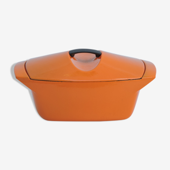 Cocotte en fonte émaillée Le Creuset 4L5  dessinée par Raymond Loewy Vintage