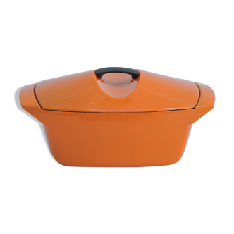 Enamelled cast iron casserole Le Creuset 4L5 designed by Raymond Loewy Vintage