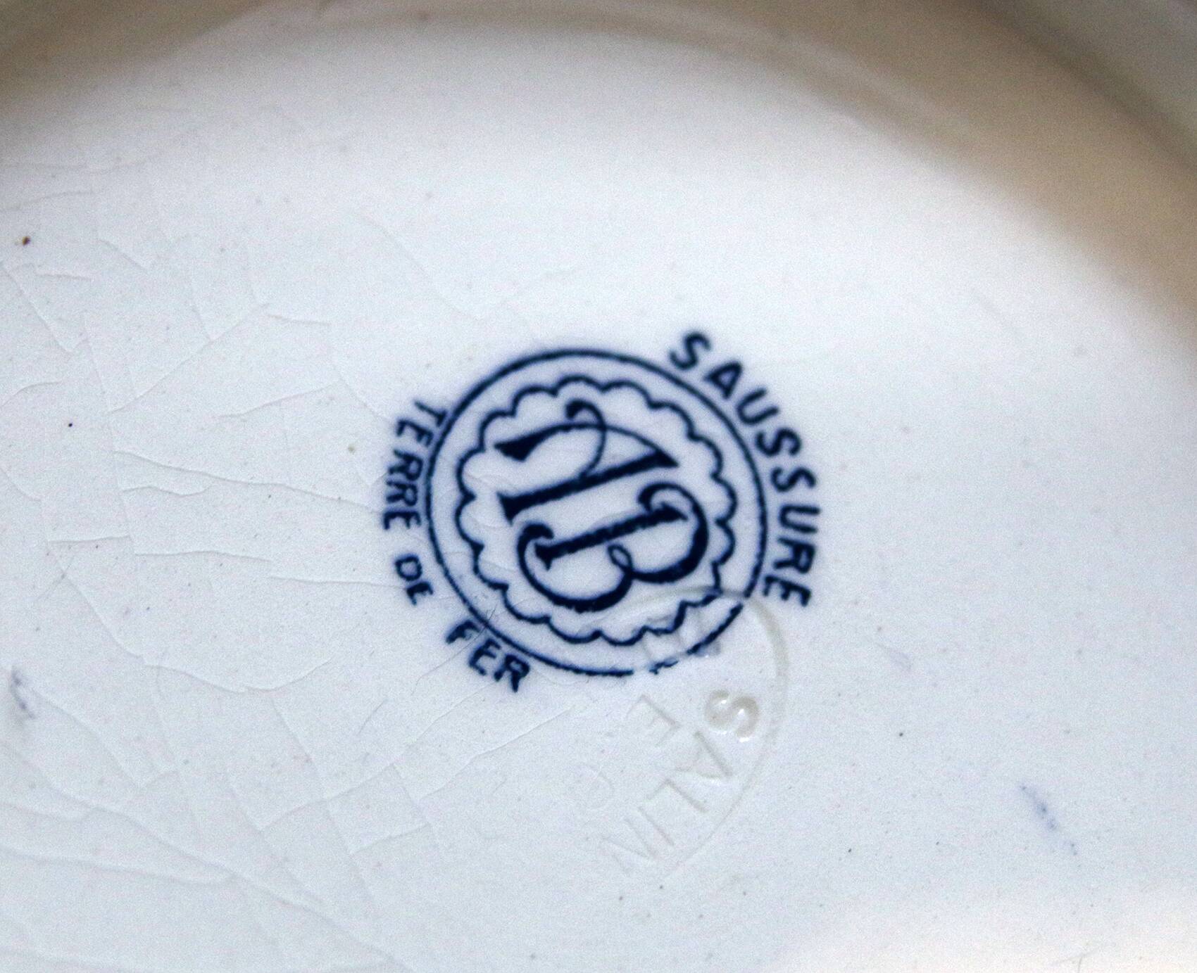 Pair of low compotiers Terre de Fer earthenware Salins AB model Saussure