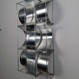Max Sauze original aluminium geometric wall sconce, 1970s
