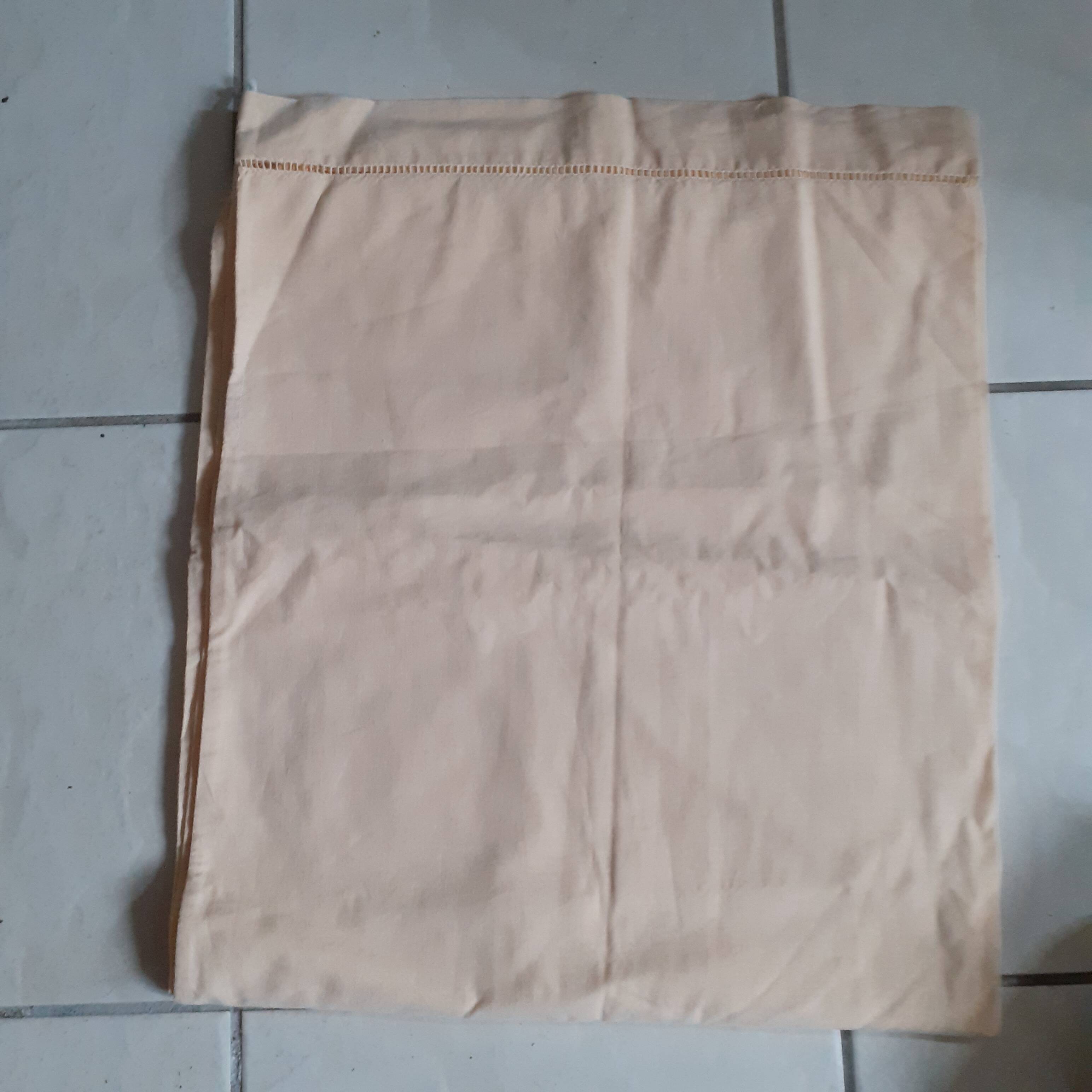 Yellow pillowcase. lined with handmade days.