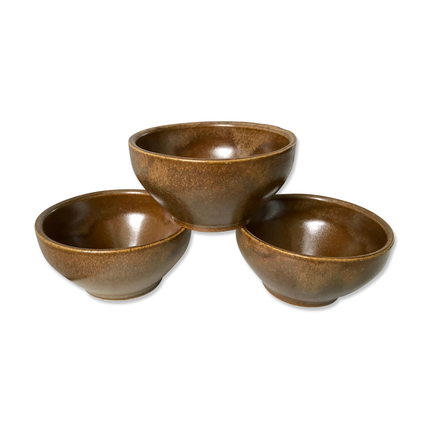 Trio de bols en grès années 70