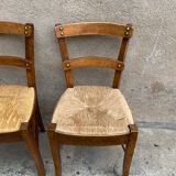 Set of 4 straw chairs