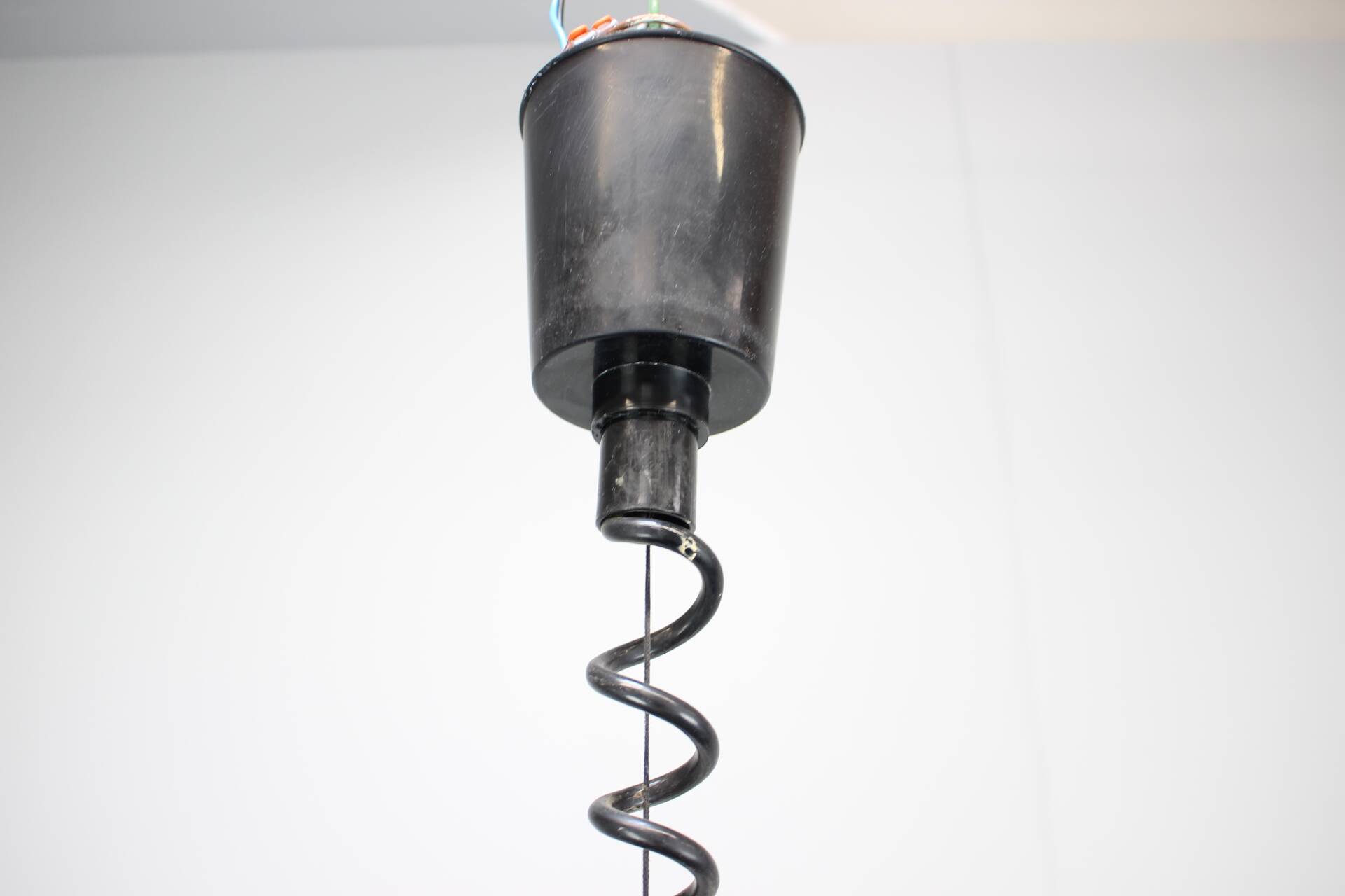Black suspension light in "Space Age" style (Czechoslovakia, 1970s)