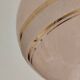 suspension glass globe pink and gold on a metal aluminium stem and structure