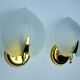 Pair of "leaf" wall lights, smoked glass, Italy, 1970