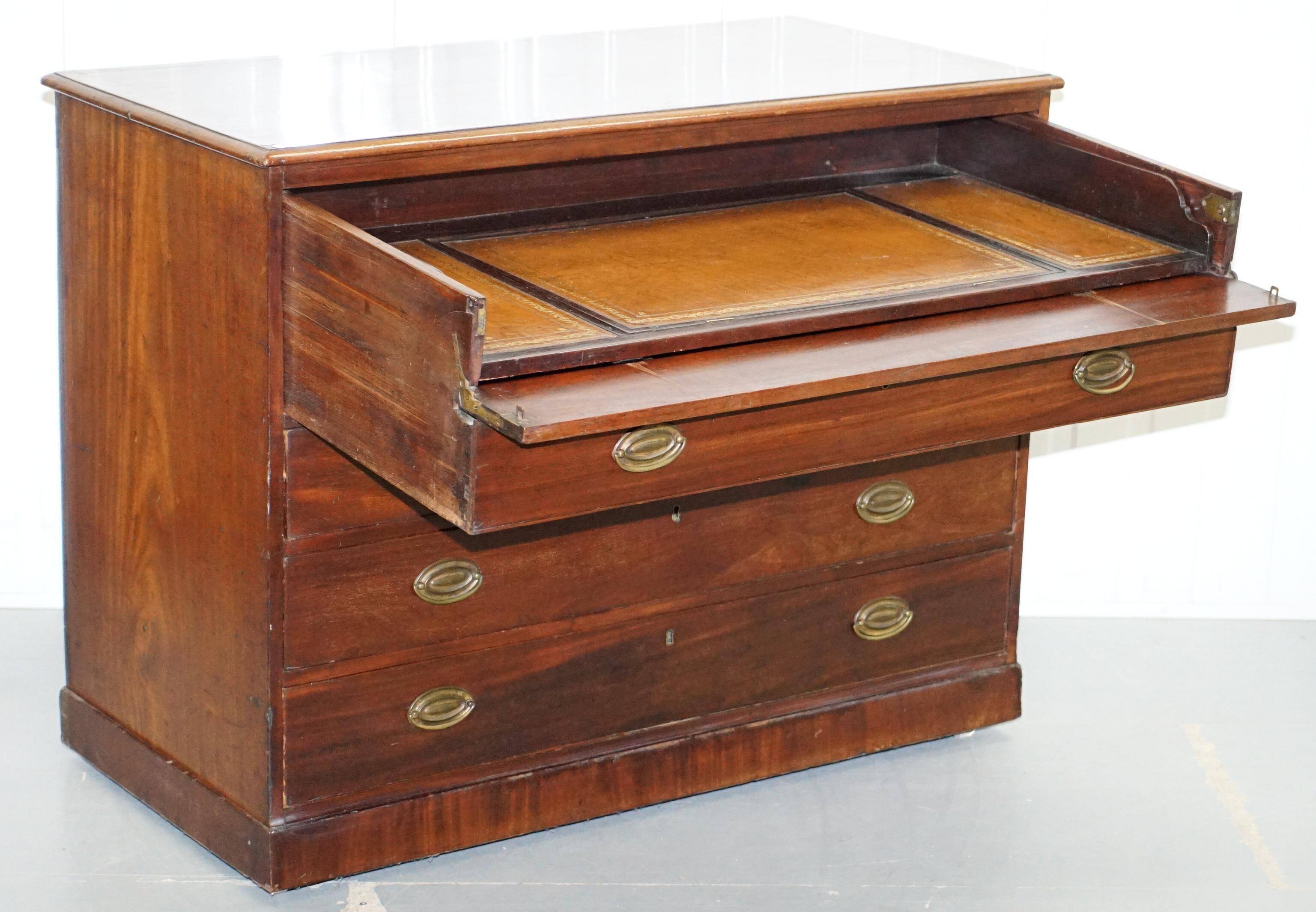 Robert Gillows II 1790 Library Desk Solid Wood with Leather Slope