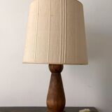 Scandinavian style wooden lamp with linen lampshade
