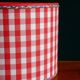Red gingham and liberty cylindrical lampshade