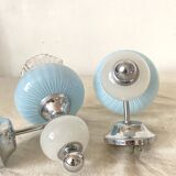 Pair of vintage glass tulip wall lights
