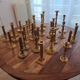 set of 30 candlesticks and candlesticks in gilded brass