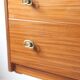 Vintage teak enfilade in brown, 1960s — brass mesh top and Dansette legs.